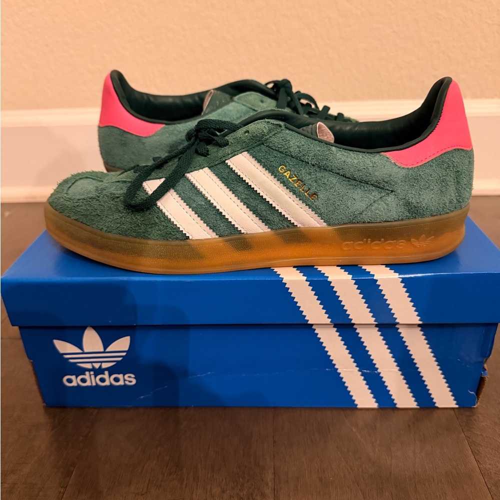 Adidas Gazelle Core Green & Lucid Pink & Gum